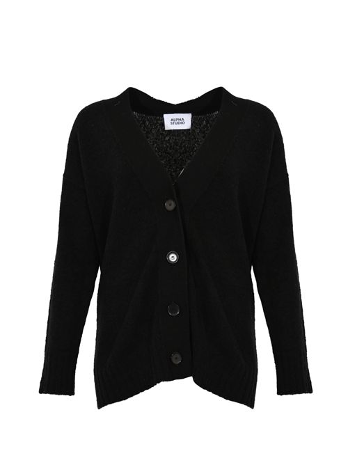 Cardigan in misto lana Nero Alpha studio | AD-4523E2002